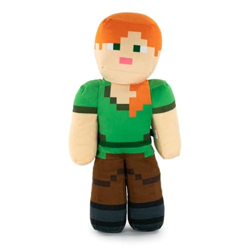 Image of Plush Minecraft Video Game Characters - Enderman, Camel, Ocelot, Pig, Steve, Alex, Creeper, Wolf - Sizes according to Model - Super Soft Quality (Alex)
