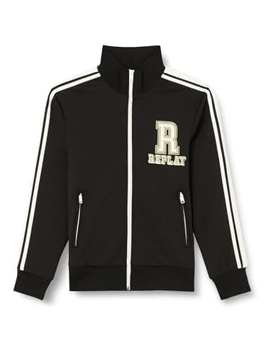 Image of REPLAY Men's Sweatshirt with Zipper, Black 098 (Black), S