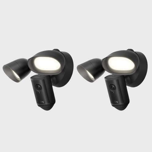 Image of Ring Floodlight Cam Pro (2nd Gen) | Outdoor Security Camera with Retinal 4K, Low-Light Sight, 10x Enhanced Zoom, 2000 Lumen Floodlights & 85dB Siren | 30-day free trial of Ring Home Plan | 2 cameras, Black