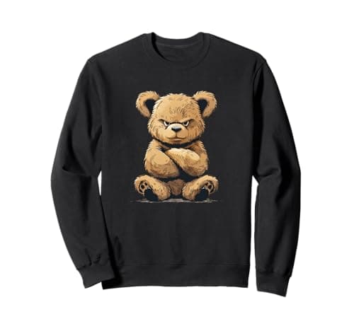 Image of Awesome Teddy Bear with mad look for Man and Woman Sweatshirt