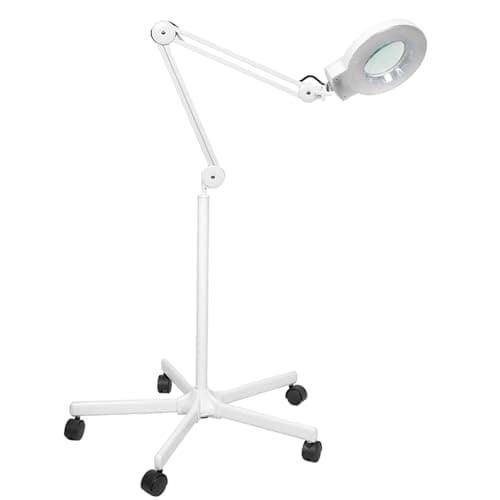 Image of Sanqiao 5X Magnifying Vertical Lamp Floor Stand LED Magnifier Lamp Adjustable Beauty Light Beauty Salon Tattoo Nail Skin White