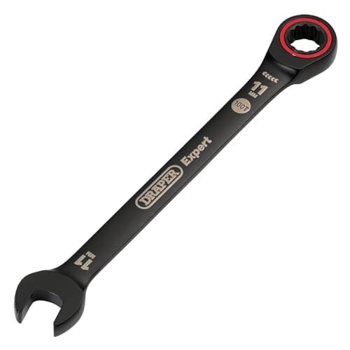 Image of Draper 03882 Expert HI-TORQ Metric Ratchet Combination Spanner, 11mm, Black