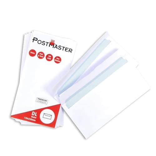 Image of Postmaster Envelopes DL Peel & Seal 100GSM White Paper - 100 Pack