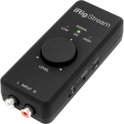 Image of Ik Multimedia Irig Stream Audio Interface, Black, 10.41 x 2.92 x 3.18 cm