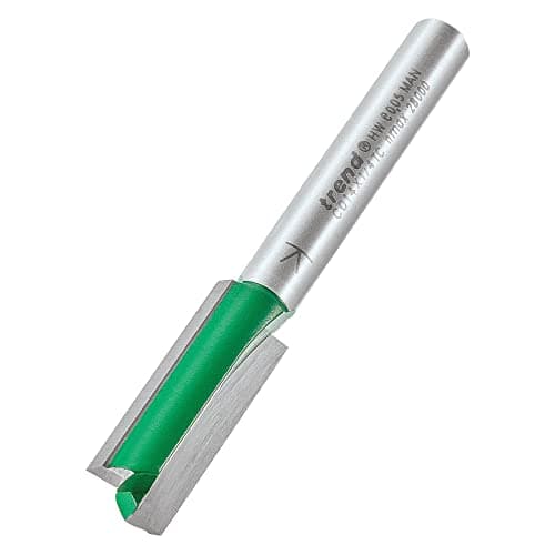 Image of Trend CraftPro Straight Two Flute Router Cutter, 1/4 Inch Shank, 9.5mm Cut Diameter, 24.5mm Cut Length, Tungsten Carbide Tipped, C014X1/4TC