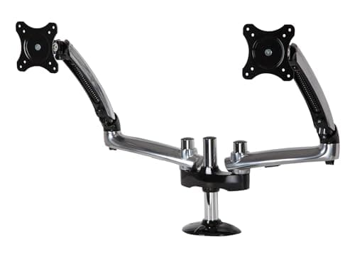 Image of Peerless Dual Desktop Arm Mount for Upto 29-Inch Monitor - Black/Chrome
