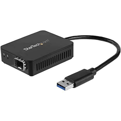 Image of StarTech.com USB 3.0 to Fiber Optic Converter, Compact USB to Open SFP Adapter, USB to Gigabit Network Adapter, USB 3.0