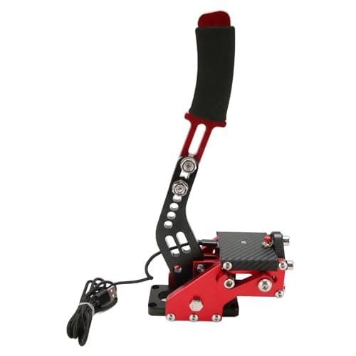 Image of Focket Sim Racing Handbrake, 64 Bit Hall Sensor Non Contact USB Handbrake, E Brake with CNC Machined Aluminum Body for T500 T300RS T300 PC (Red)