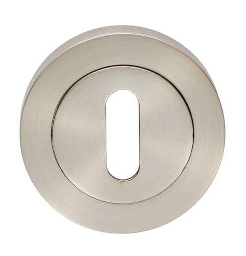 Image of Kooples Hardware Euro/Standard Profile Escutcheons Dual Keyhole Cover Set for Mortice & Euro Cylinder Locks – Satin Stainless Steel Finish (Satin Nickel, Standard Profile)