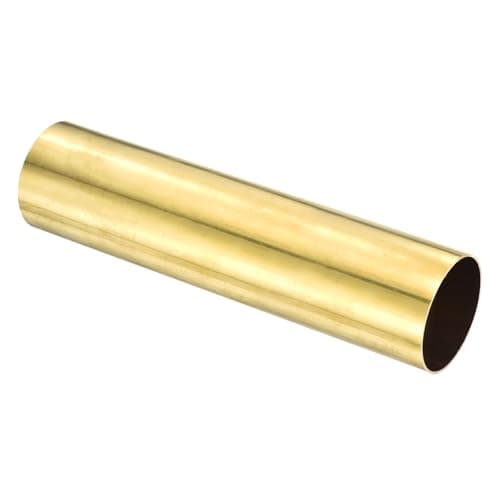 Image of sourcing map H62 Brass Round Tube, 50mm OD 1mm Wall Thickness 200mm Length Seamless Precision Straight Pipe Tubing for DIY Projects Crafts Gardening Industry Precision Applications