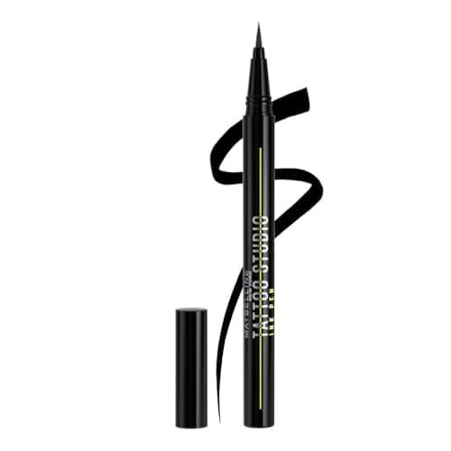 Image of Maybelline Pen Eyeliner, Waterproof, Brush Tip Liner, Delivers Bold, Saturated, Even Impact In 1 Continuous Line, Smudge, Fade & Flake Resistant, Jet Black