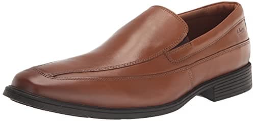 Image of Clarks Men's Tilden Free Loafers, Brown Dark Tan Leather, 8 UK