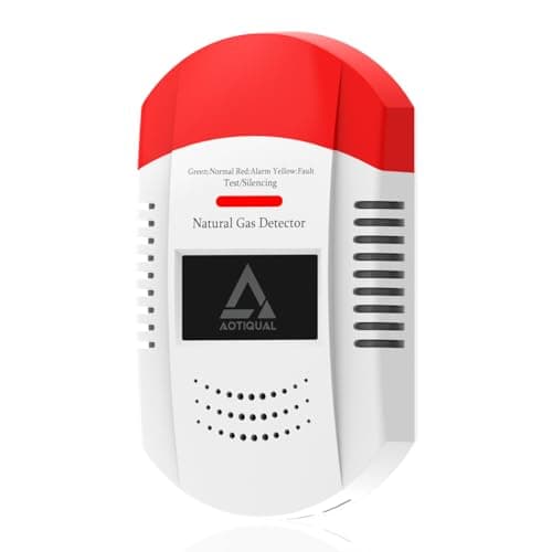 Image of Natural Gas Detector CH4/Propane/Methane - Portable Natural Gas Leak Alarm with LED Light & Audible Alert, 100% Battery-Powered Gas Monitor for Home, RV, Kitchen, Apartment Safety (Battery Included)