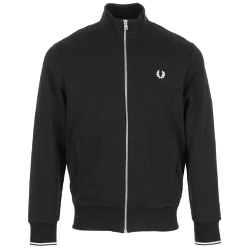 Image of Fred Perry Zip Through Sweatshirt, Men's Sweatshirt, black, S
