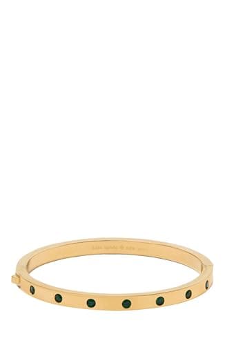 Image of Kate Spade New York SET IN STONE Metal Stone Hinged Bangle, Emerald