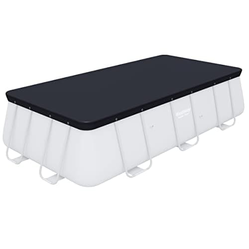 Image of Bestway Flowclear Swimming Pool Cover for 13.3 ft- 13.6ft Power Steel Rectangular Pools, Black,58232