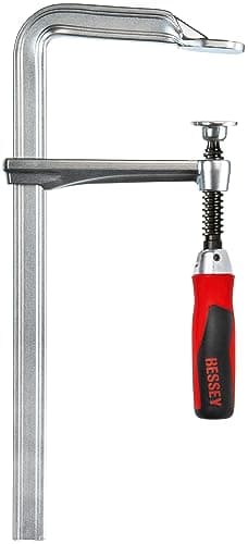 Image of BESSEY GZ40-12KG All-Steel F-Type Easy Access Screw clamp with Swivel Folding Handle GZ 400mm Rail Length,120mm Throat Depth