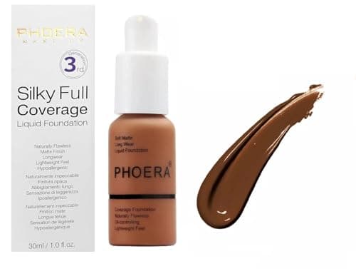 Image of PHOERA Full Coverage Foundation Soft Matte Liquid | Oil Control, Waterproof, Long Lasting | Concealer & Flawless Makeup for Oily, Acne-Prone, Sensitive Skin | Vegan & Cruelty-Free (TRUFFLE)