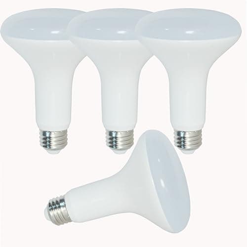 Image of Rysa Light 4 Pack BR30 LED Bulbs,3000K Dimmable Flood Lights High CRI 100W Equivalent Uses 15W,1350 Lumens, R80 E27 Base for Living Bedroom Dining Room (Warm White)