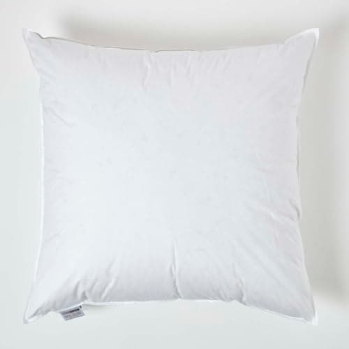Image of HOMESCAPES Luxury Duck Feather Cushion Inserts 65cm x 65cm (26 x 26”) Perfect Bounce Back and Down-Proof Cover, Generously Filled Inner Pads Fillers, Hypoallergenic, RDS Certified, Machine Washable