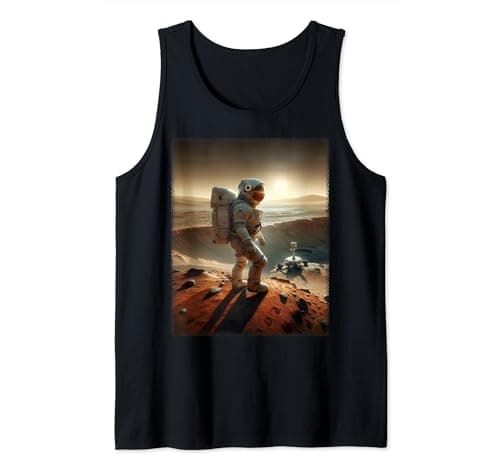 Image of Dusk on Mars: Lone Astronaut's Journey | Red Planet Recon Tank Top