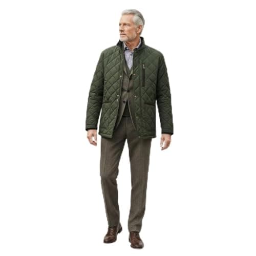 Image of Hazy Blue Hawthorne Mens Quilted Jacket Lightweight Coat (UK, Alpha, XXL, Regular, Regular, Khaki)