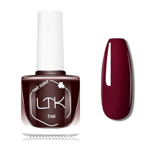 Image of Red Nail Polish - Wine Red Nail Varnish - Long Lasting Chip Resistant & Quick Drying Nail Polish for DIY Nail Art Manicure at Home - No Need Cured