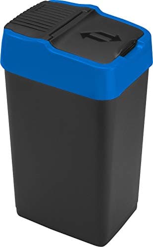 Image of Sterling Ventures 18L Plastic Indoor Recycling Bin with Double Swing Lid Top Colour Coded (Blue)