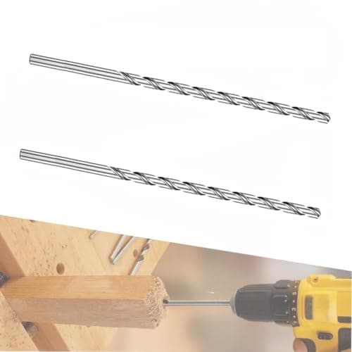 Image of 2 PCS 250MM X 7MM Extra Long Hss Drill Bit Set,Twist Drill Bits Straight Shank Tool Drill Bit (7MM)