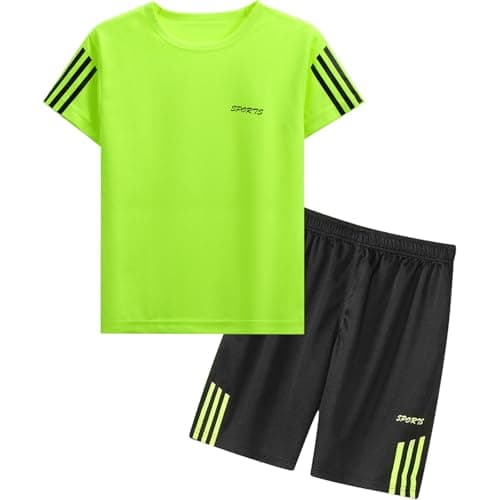 Image of SCCGKP Football Kit for Kids Boys Girls Age 5-13,Football Shirts Training Sets with Shirts Shorts Regular Fit Sports Jersey (Green, 7-8 Years)