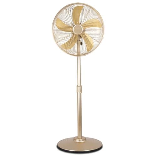 Image of Air Pro 16″ Pedestal Fan Adjustable Height Metal Standing Fan Wide-Angled Oscillation With Powerful Airflow For Instant Cooling 4 Speeds Compact with Quiet Operation to use at Home Office or Bedroom
