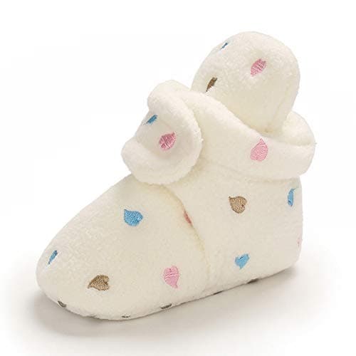 Image of MASOCIO Baby Booties Shoes Girls Newborn Infant Winter First Baby Boots Slippers White Size 4 UK 12-18 Months