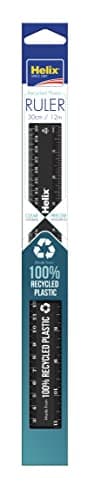 Image of Helix 100% Recycled Plastic 30cm/12" Ruler Black 11601