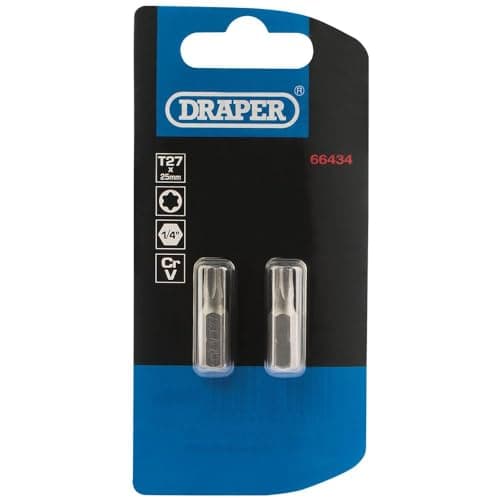Image of Draper 66434 T27 1/4" Hex Draper TX-Star® Insert Bit 25mm Long (2 Piece)