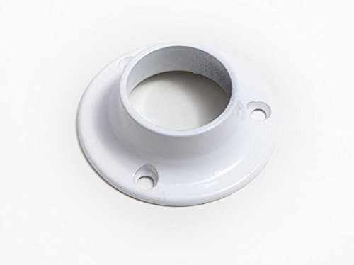 Image of 2 x Wardrobe Rail Rod Round Socket Brackets 25MM 1 INCH White