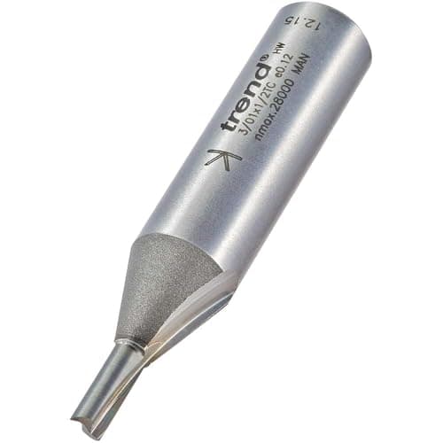Image of Trend Professional Straight Two Flute Router Cutter, 1/2 Inch Shank, 4mm Cut Diameter, 11mm Cut Length, Tungsten Carbide Tipped, 3/01X1/2TC