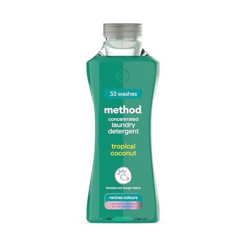 Image of method Concentrated Laundry Detergent, Washing Liquid Fresh Tropical Coconut Scent, 1 x 33 Washes, 1 x 990ml