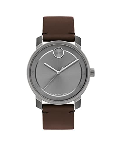 Image of Movado Men Analog Swiss Quartz Watch with Leather Strap 3600916