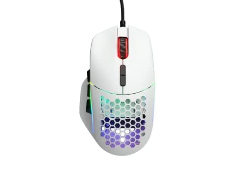 Image of Glorious Gaming Model I Wired Gaming Mouse - 69g Superlight, 2 Swappable Buttons, RGB, PTFE Feet, 9 Programmable Buttons, Side Thumb Rest - White