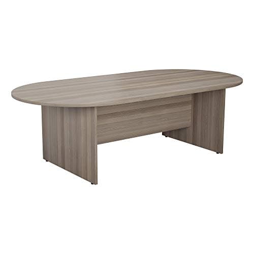 Image of Office Hippo - Large Boardroom Table 180x100x73cm Modern Grey Oak Radial D-End Table For Commercial Office Meeting Room. Sturdy Build, FSC Certified With Heat And Stain Resistant Table Top