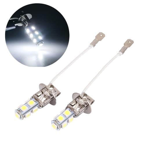 Image of KIMISS AUTO 2Pcs H3 LED Fog Light Bulb H3 5050 White 9 SMD LED Xenon DC12V Auto Car Fog Light Lamp Led Fog Light Bulb 6500K Super Bright+h3 spotlight bulbs+12v h3 100 watt bulbs+h3 bulb