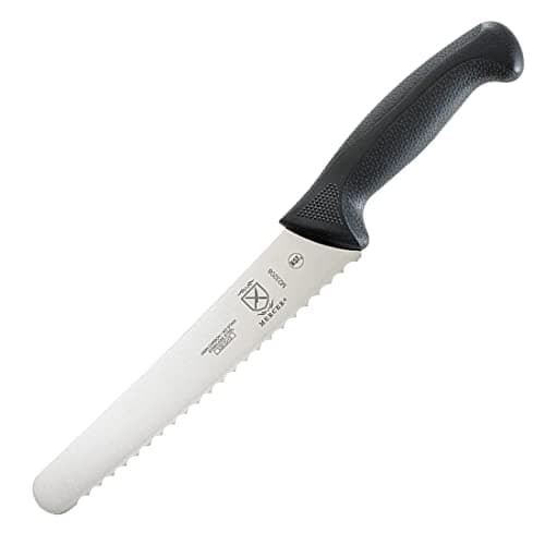 Image of Mercer Culinary M23208 Millennia Black Handle, 8-Inch Wavy Edge Wide, Bread Knife