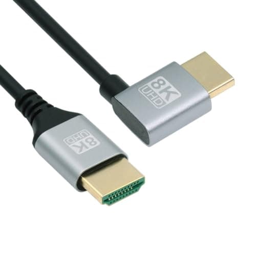 Image of chenyang HDMI 2.1 Cable,HDMI Male to Male 90 Degree Left Angled 8K@60Hz 4K@120Hz 48Gbps Ultra High-Speed Gold-Plated Cable 1.0M for TV, Monitor, Computer
