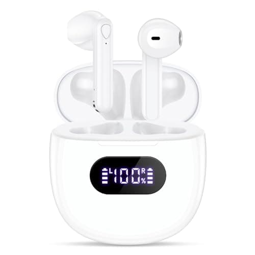 Image of Wireless Earbuds, V5.3 Bluetooth Headphones, 48H Playtime LED Power Display USB-C Charging Case, HiFi Stereo Deep Base Earphones IPX7 Waterproof Ear Buds with Built-in Mic for Workout/Home/Office