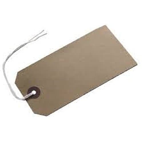 Image of 50 Large Brown/Buff (Manilla) Strung 134x67mm Tag/Tie On Luggage Craft Labels