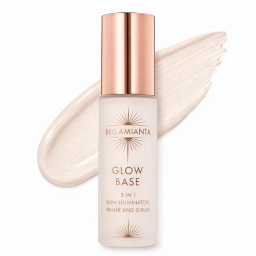 Image of Bellamianta Glow Base – Hydrating Makeup Primer & Illuminator – Radiant Skin Primer with Niacinamide, Hyaluronic Acid & Vitamin E – Highlighters for Glowing Skin (Pearl Glow)