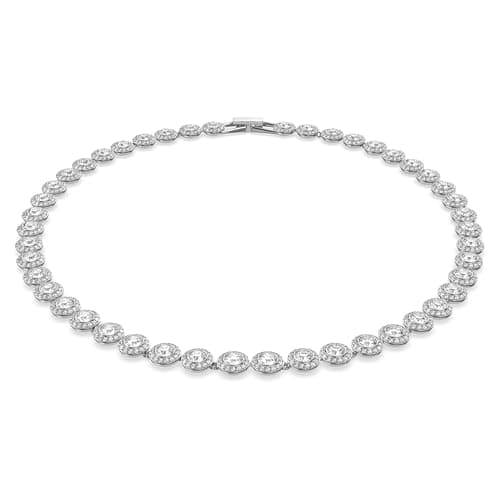 Image of Swarovski Angelic necklace, Round cut, White, Rhodium plated