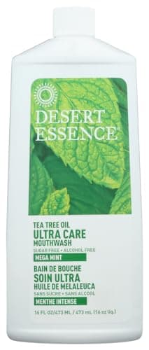 Image of Desert Essence - Natural Tea Tree Oil Ultra Care Mouthwash Mega Mint - 16 fl. oz.