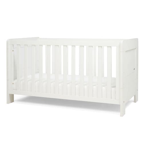 Image of Tutti Bambini Alba Cot Bed Bundle - Cot Bed with Eco-Fibre Mattress Included (140x70) (White) - 0-6 years, 3 modes