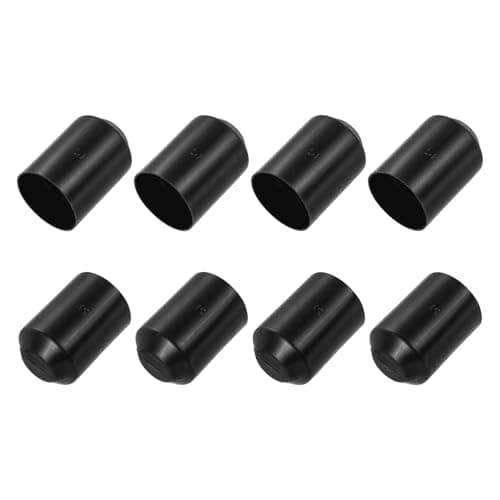Image of sourcing map 8Pcs Heat Shrink End Cap 45mm ID x 65mm L 2:1 Ratio Heat Shrink Tubing Caps Lined Sealed Waterproof Adhesive for Electrical Wire Cable, Black